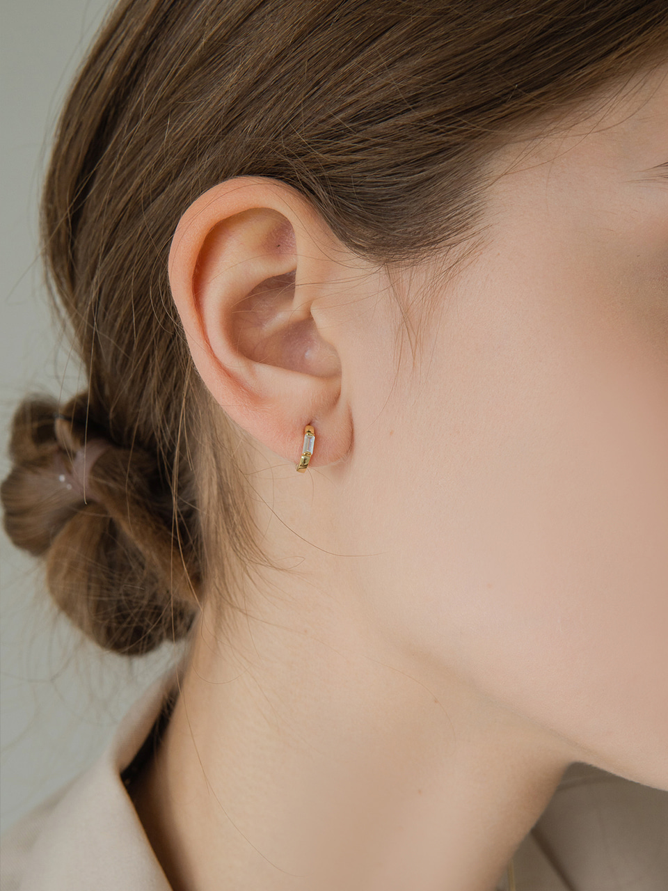 mini cubic ring earring
