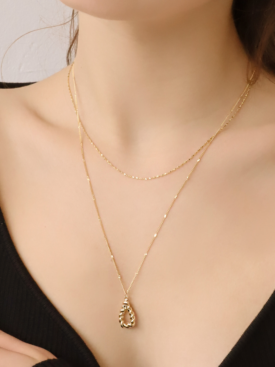 [선미 착용] mini rope necklace
