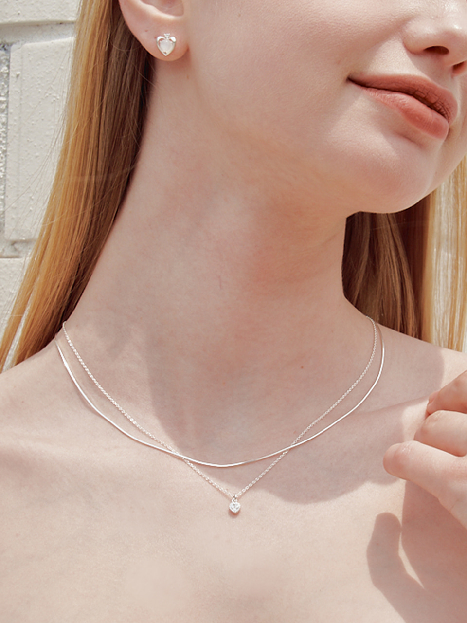 [태연 우주소녀 루다 착용] precious heart layered necklace