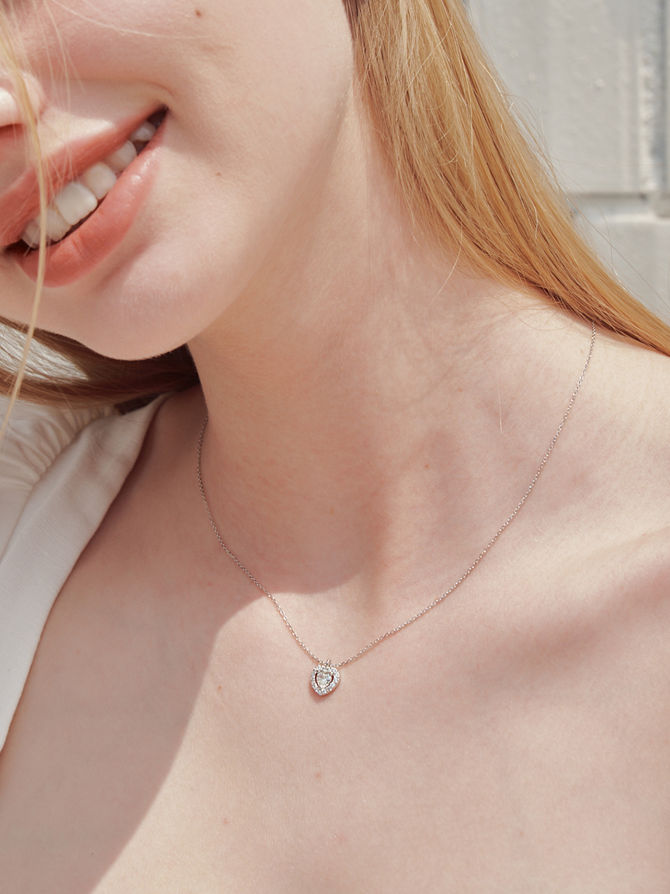 lorraine heart cubic necklace