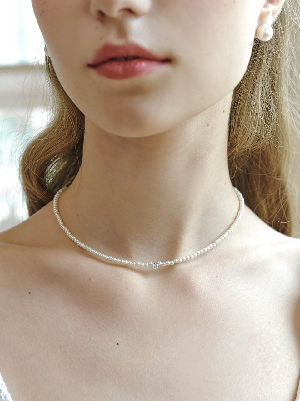 [가비 착용] dorothy pearl necklace