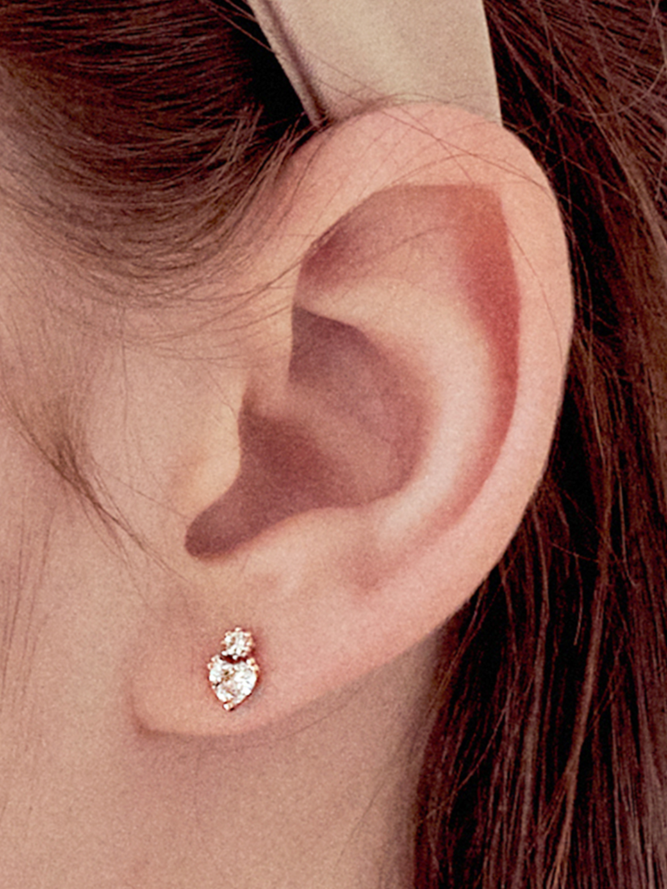 cupid heart cubic earring