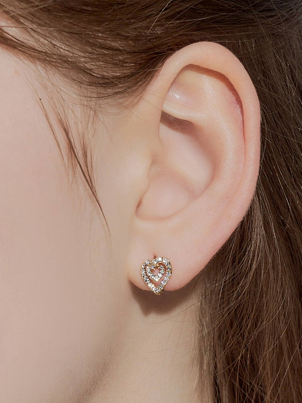 [셀럽 착용] twinkle rose heart earring