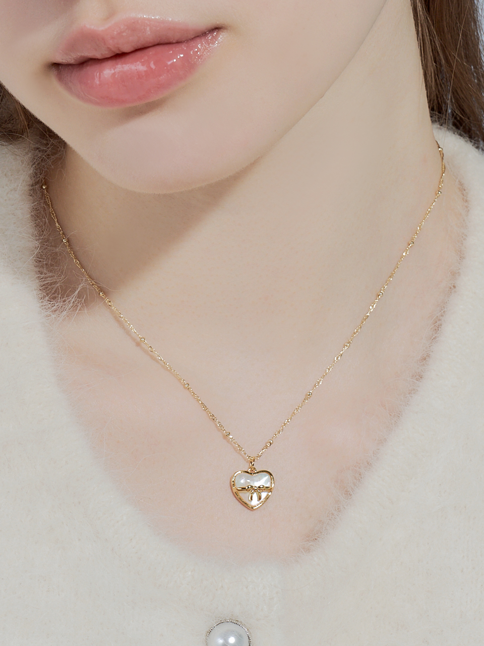 [셀럽 착용] holiday heart necklace